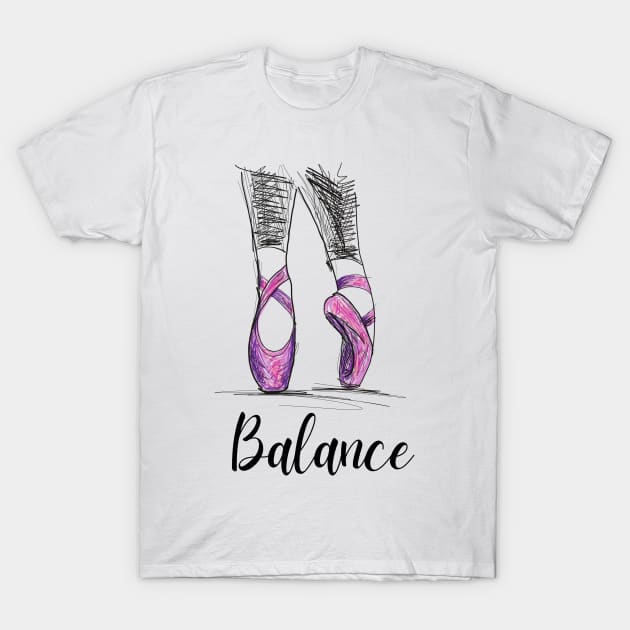 Ballet dance. Tip toes. Pointé T-Shirt by Night Monkey